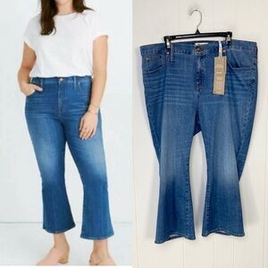 NWT Madewell Cali Demi-Boot Jeans Medium Wash Plus Size 35 Petite Cropped